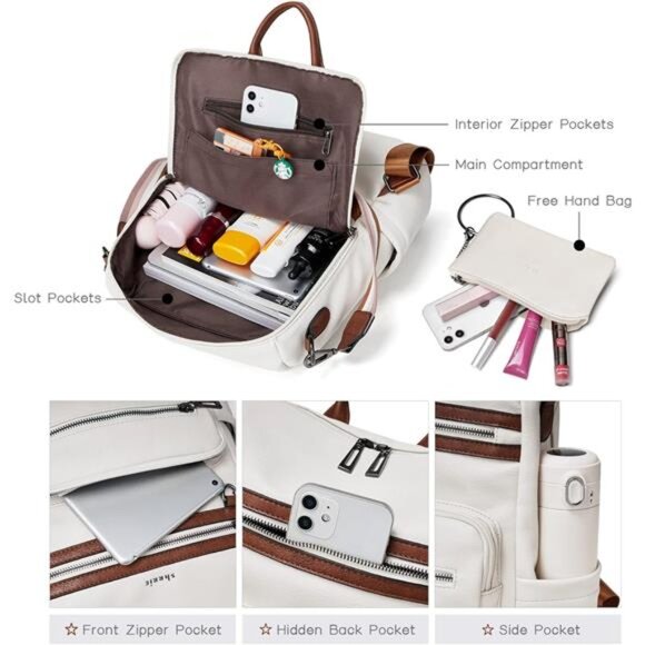 Backpack Purse for Women Leather Backpack Fashion Designer Travel Backpack